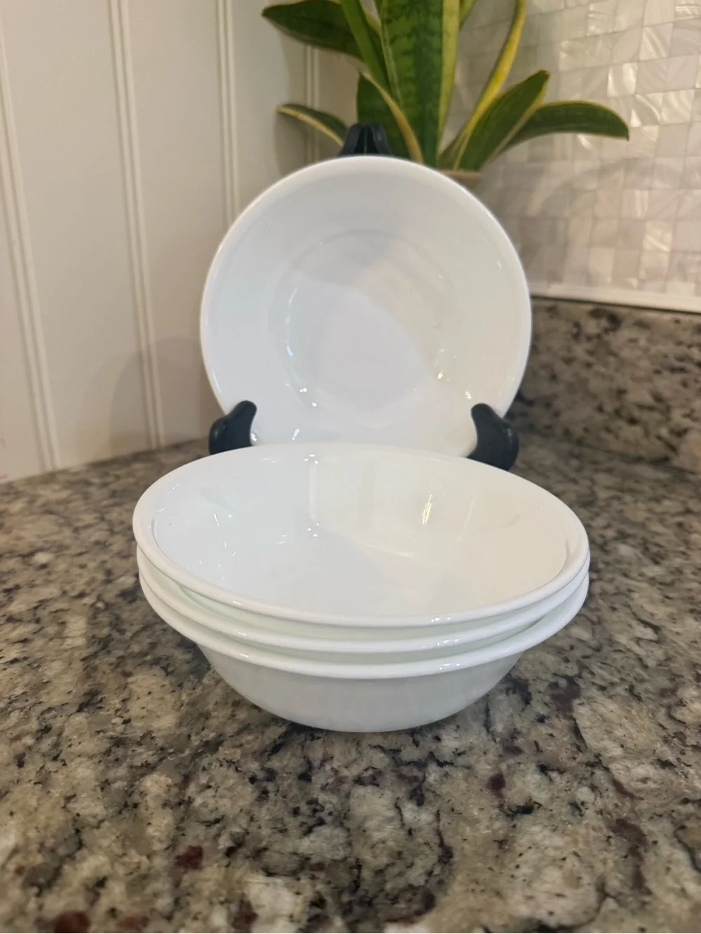 Corelle Winter Frost White Plain White Soup Cereal Bowls Set of 4